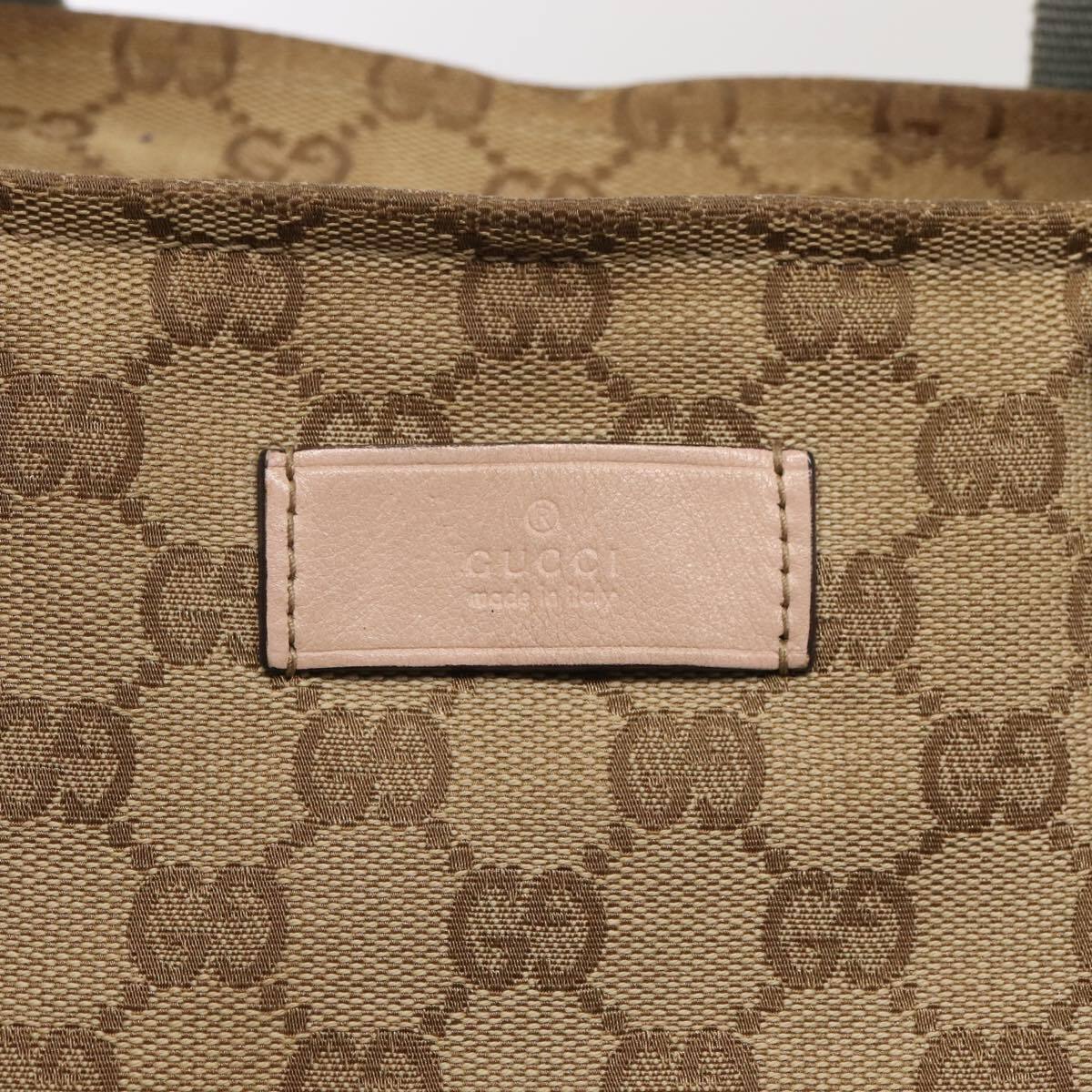 GUCCI GG Canvas Tote Bag Beige Silver