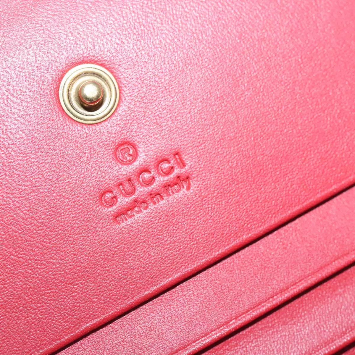 GUCCI GG Supreme Cherry Wallet PVC Leather Beige Red