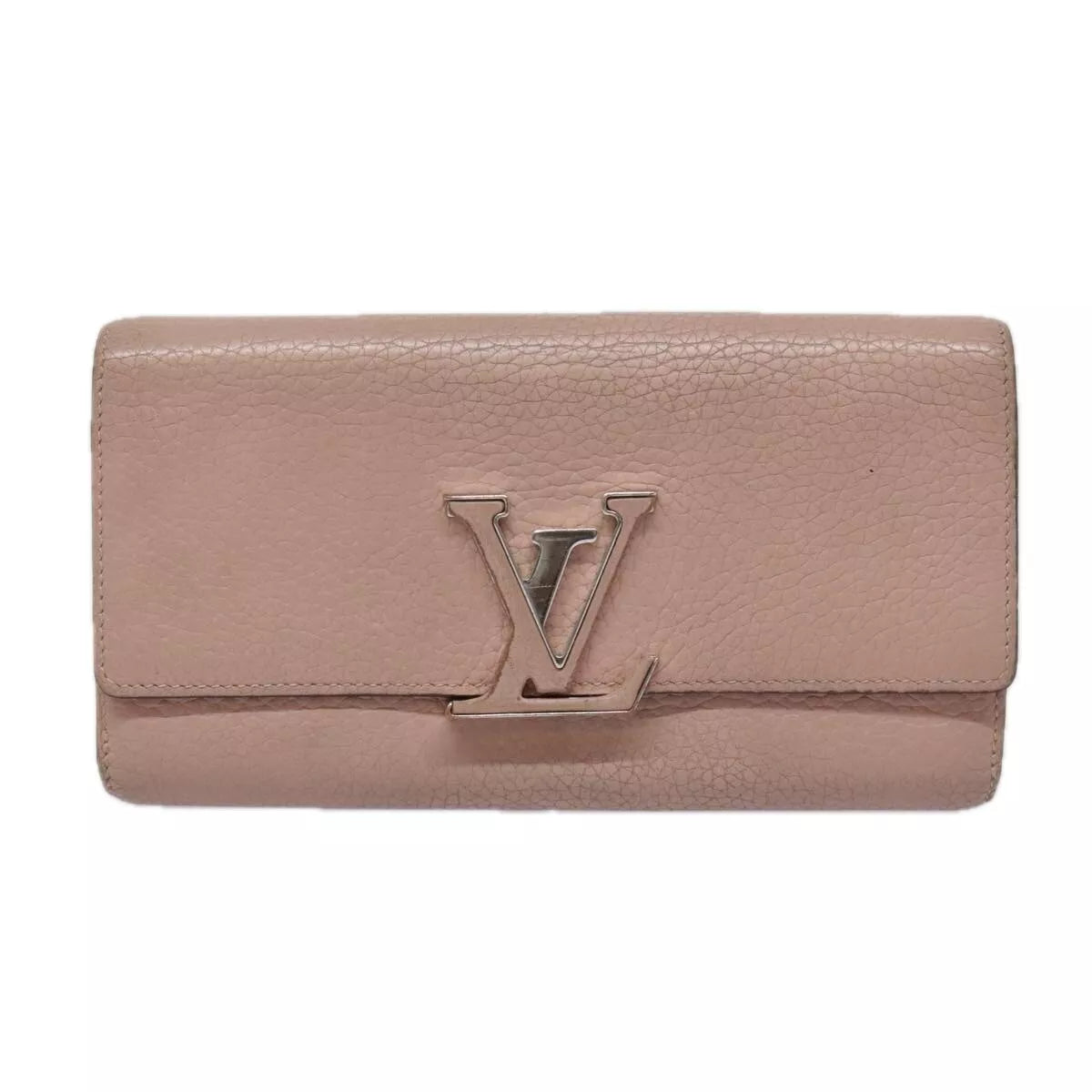 LOUIS VUITTON Capusine Long Wallet Leather Pink