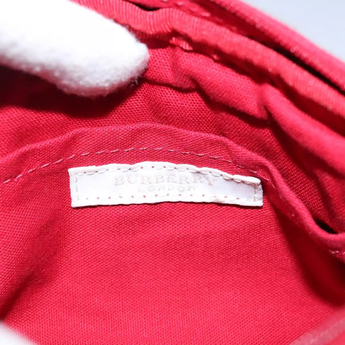BURBERRY Shoulder Bag Canvas Red