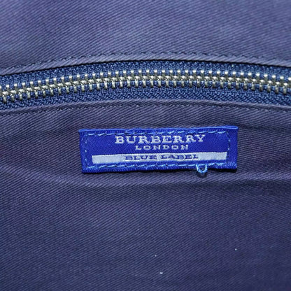 BURBERRY Blue Label Hand Bag Canvas Leather Black White