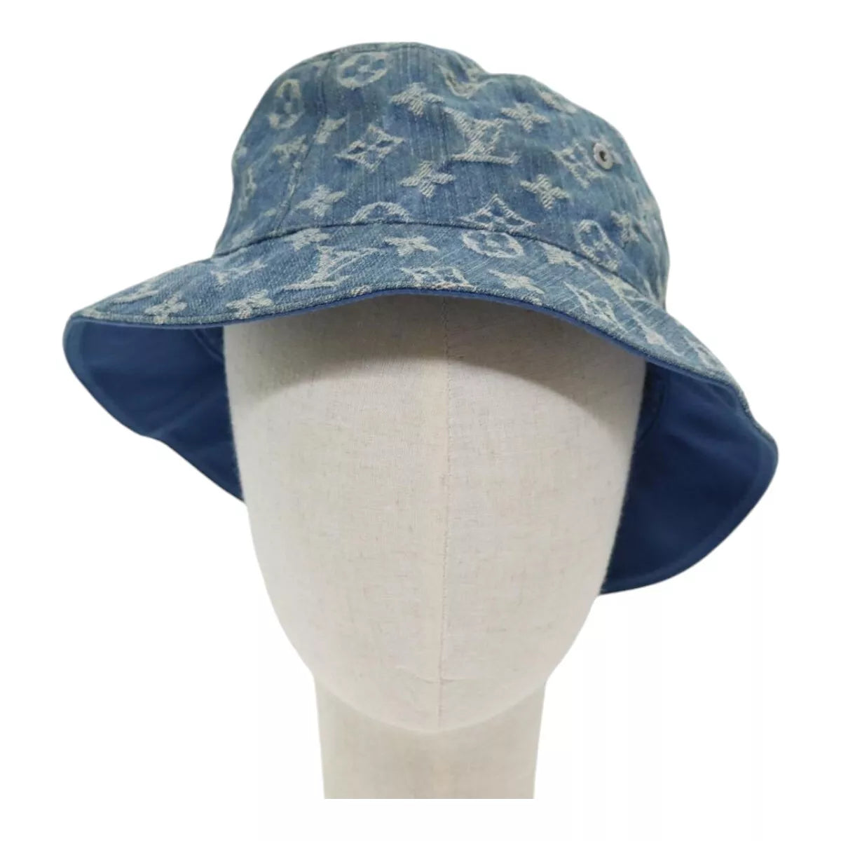 LOUIS VUITTON Monogram Hat Cotton Denim Blue