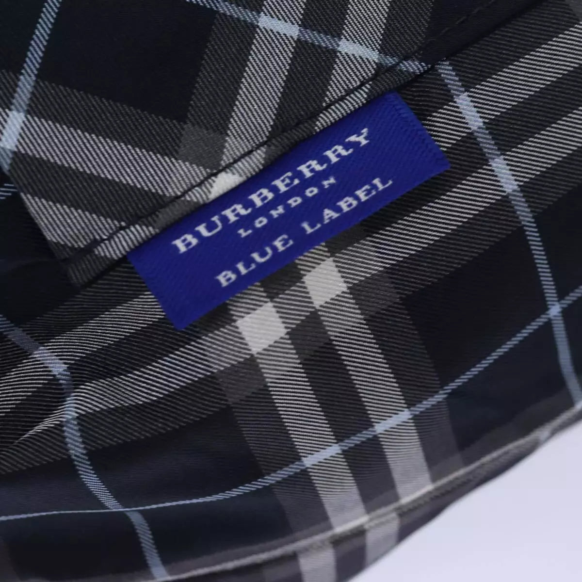 BURBERRY Nova Check Blue Label Drawstring Bag Pouch Nylon Navy