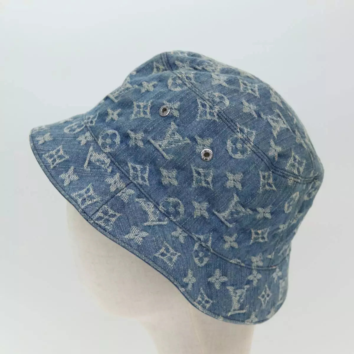 LOUIS VUITTON Monogram Hat Cotton Denim Blue