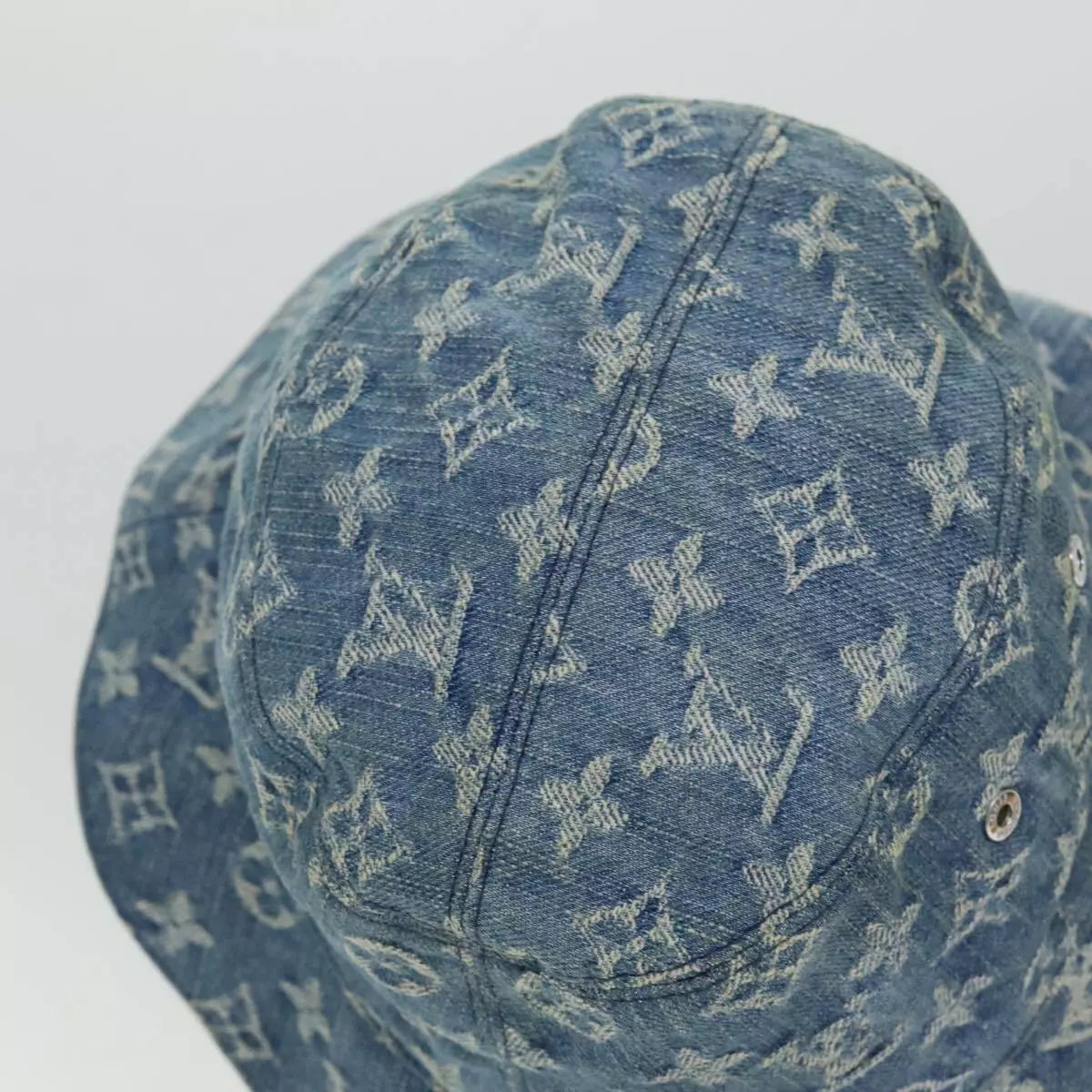 LOUIS VUITTON Monogram Hat Cotton Denim Blue