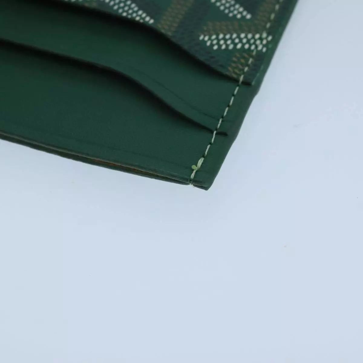 GOYARD Herringbone Card Case PVC Leather Green