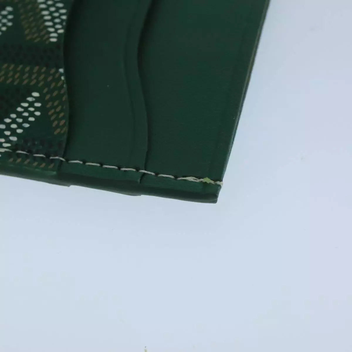 GOYARD Herringbone Card Case PVC Leather Green